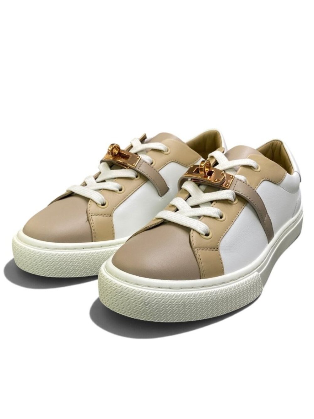 Hermes I1 Kelly Day Sneakers White Beige